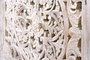 GINER Y COLOMER Buffet de salon en mangue massif avec pieds en fer - Finition blanc vieilli et gris, 80x80x35 cm